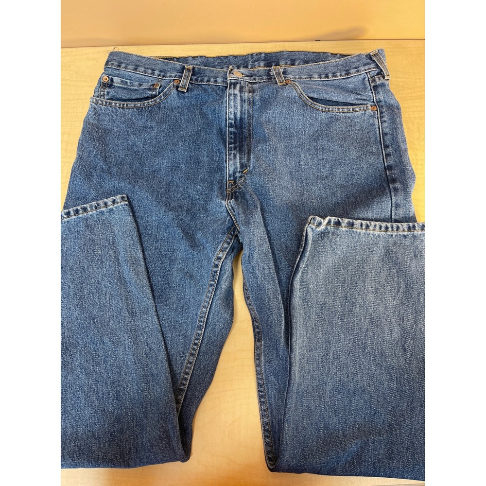 Levis 505 Regular Fit Straight Leg Jeans Medium Wash Blue Denim W38 L29